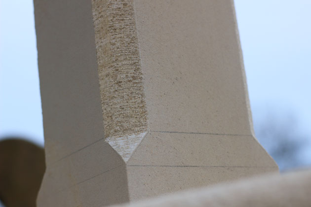 chamfering a stone column