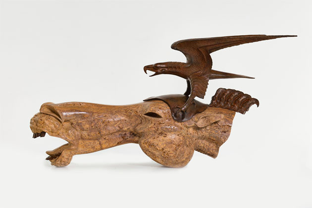 Falcon Hunting - Onyx and bronze by Dashi Namdakov