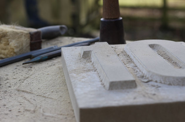 Relief carving letters