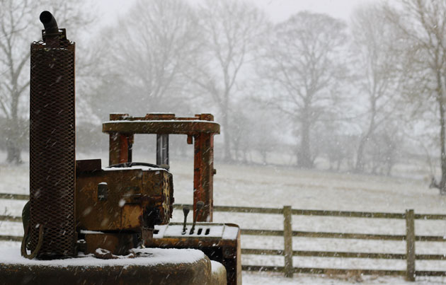 View from my workshop - snow blizzard