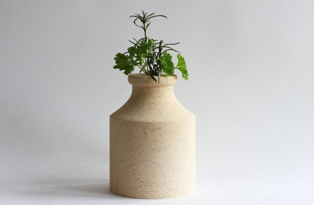 Cadeby stone vase with herbs