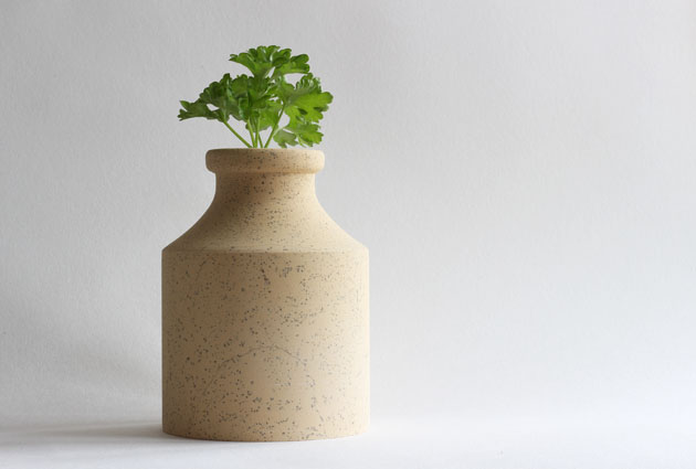 Cadeby vase with herbs