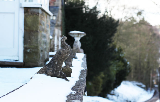 Peacock sculpture at Lastingham Grange, Lastingham