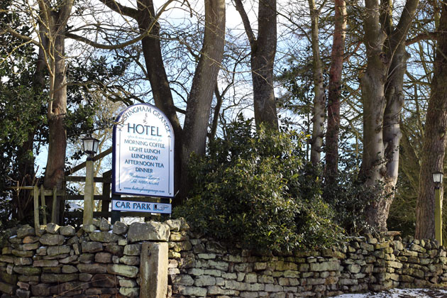 The sign marking the entrance of Lastingham Grange, Lastingham