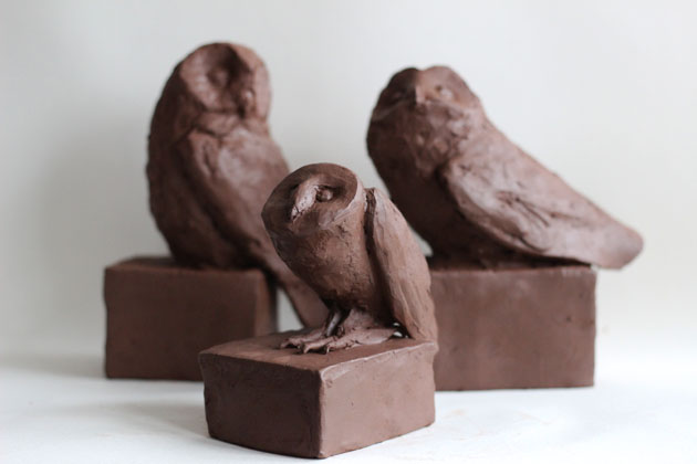 Owl store sculpture clay