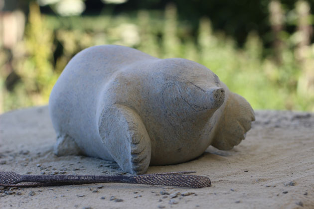 Stages of carving my mole sculpture