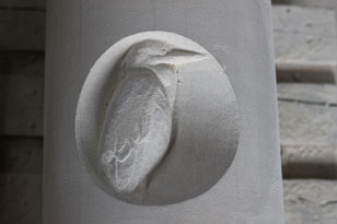 stages of carving a heron in stone