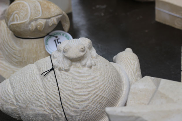Stone carvings ready for auction at York Minster Stone Carving Festival 2018