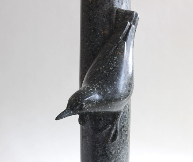 Nuthatch sculpture carved in soapstone