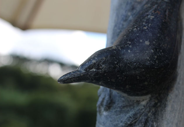 Detail of Nuthatch sculpture