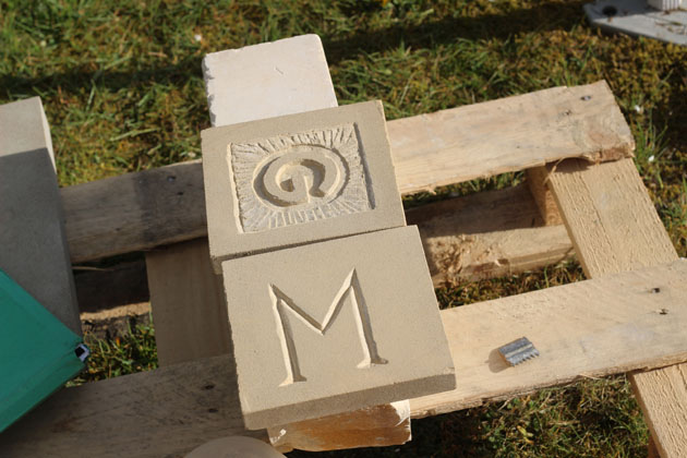 Incised and Relief carved letters