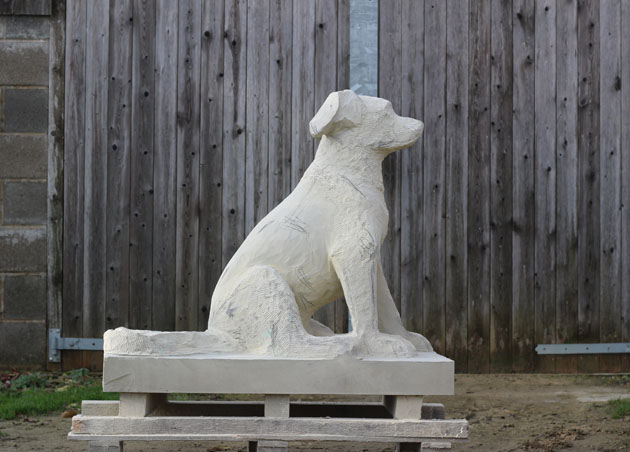 Dog sculpture work in progress