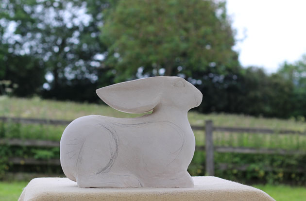 stages carving my hare sculpture