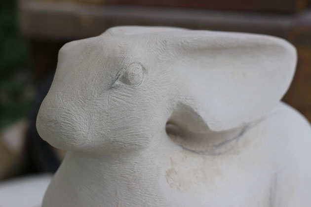 carving progress of my Hare sculpture