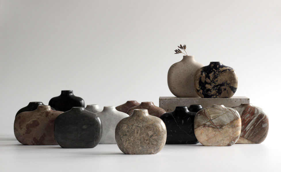 Vases in beautiful British marble