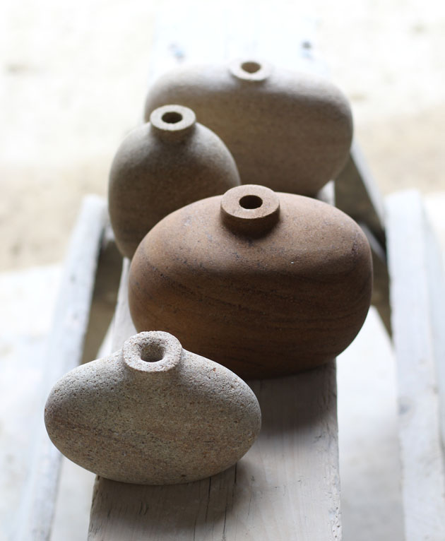 Pebble Vases in Sandstone