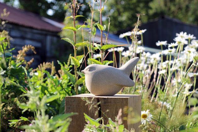 Garden bird sculpture