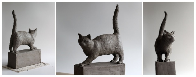 Clay models for cat sculpture