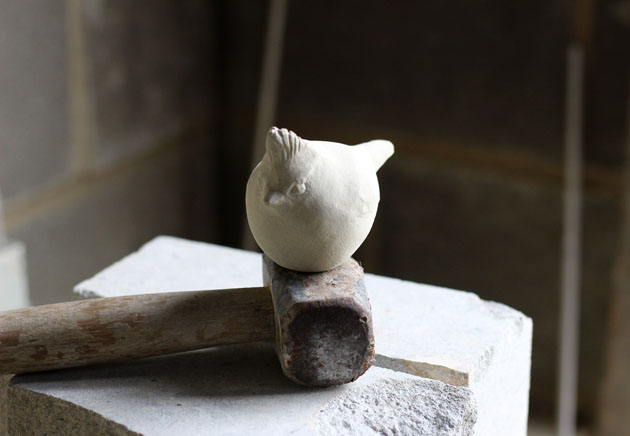 carving a Crested Tit