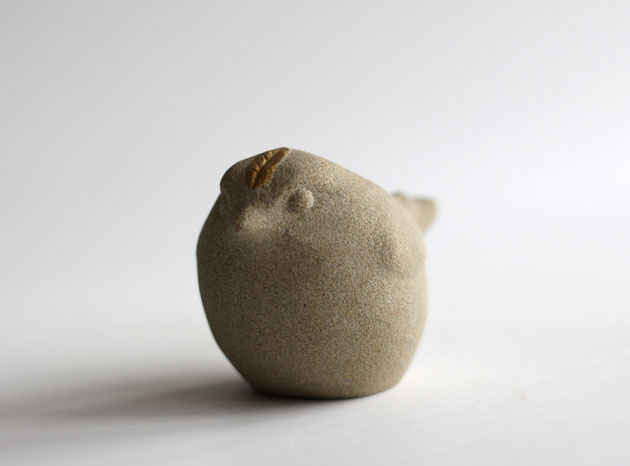 Goldcrest stone sculpture