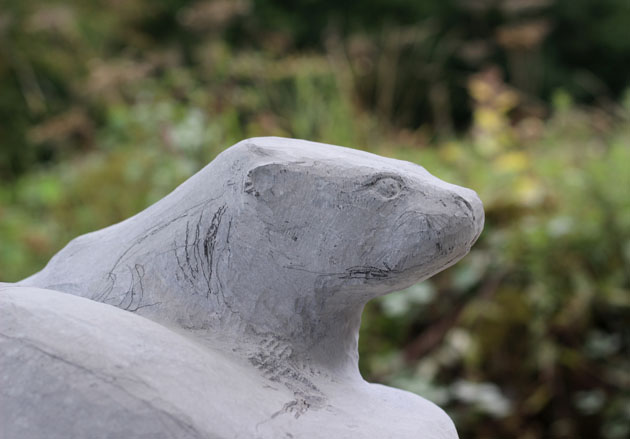 Otter sculpture in progress