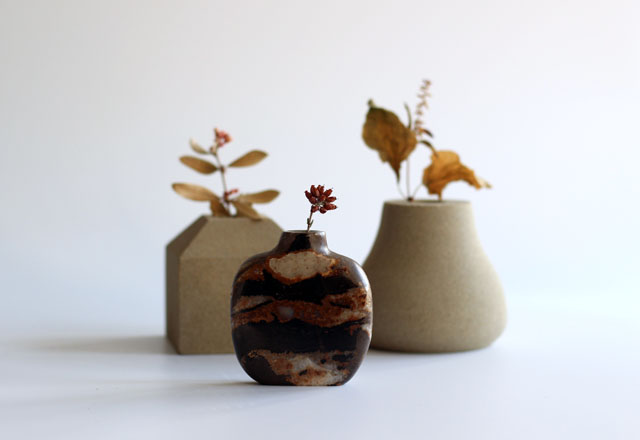 Stone stem vases