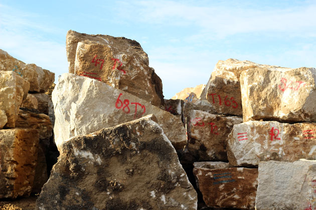 Blocks of stone at the quarry