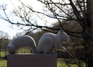 Squirrel sculpture detail