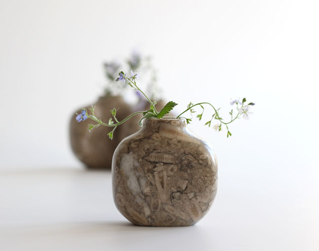 Bud vase in Swaledale Fossil Marble