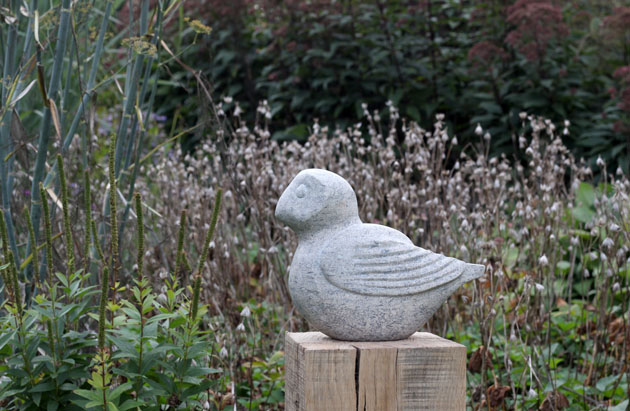 Bird sculpture in the garden