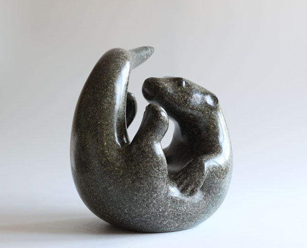 Otter sculpture in Cornish Soapstone