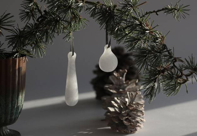 Merry Christmas - festive alabaster tree decorations 