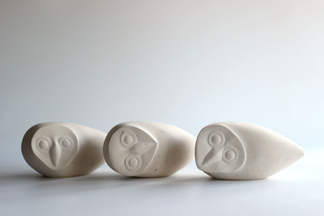 Owl Infants stone sculpture