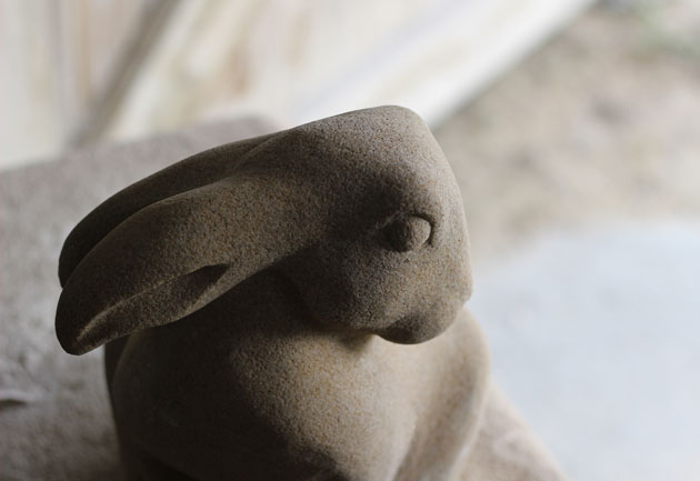 Hare sculpture detail