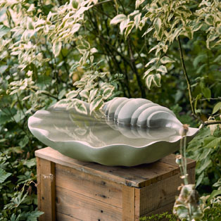 Birdbath in natural stone