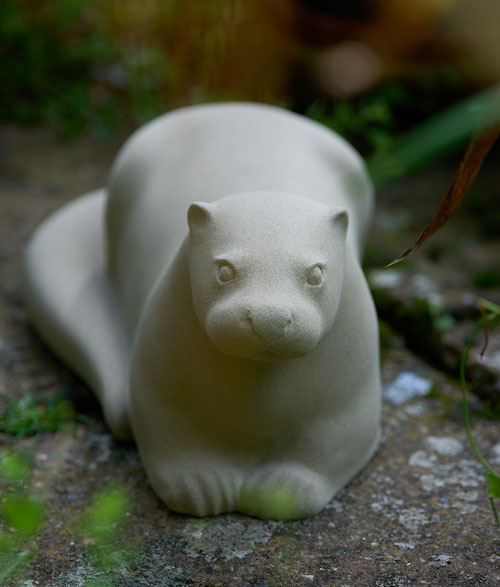 Otter stone sculpture