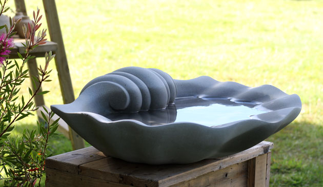 Shell shaped Natural Stone Birdbath