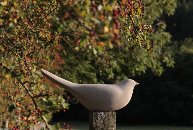 Bird stone sculpture
